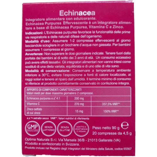 Optima Ecinacea effervescente C 20 cpr