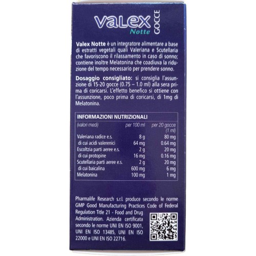 Valex notte gocce 50 ml Pharmalife 