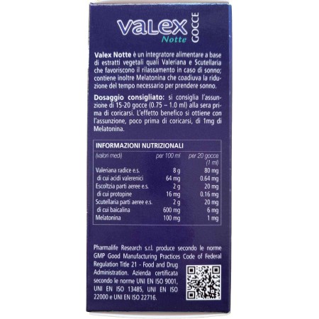 Valex notte gocce 50 ml Pharmalife 