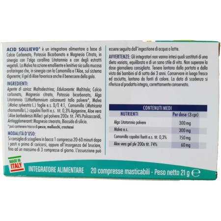 acid sollievo ingredienti