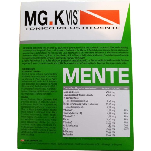 MGK vis Mente 10 flaconcini ingredienti
